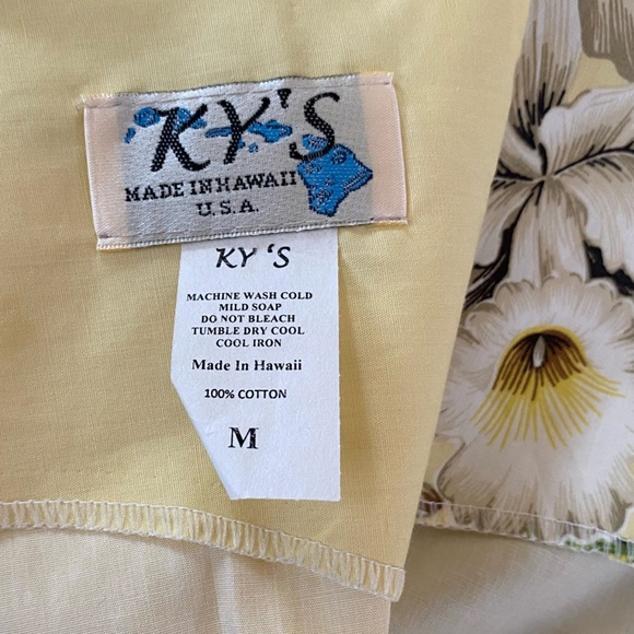 KY's Yellow Tropical Floral Anthurium Orchid Havaiian Midi Tank Dress - Picture 14 of 16